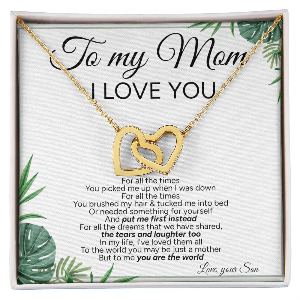 "To My Mom" - Interlocking Hearts Necklace | My Heart, My Home