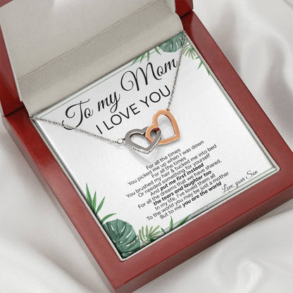 "To My Mom" - Interlocking Hearts Necklace | My Heart, My Home
