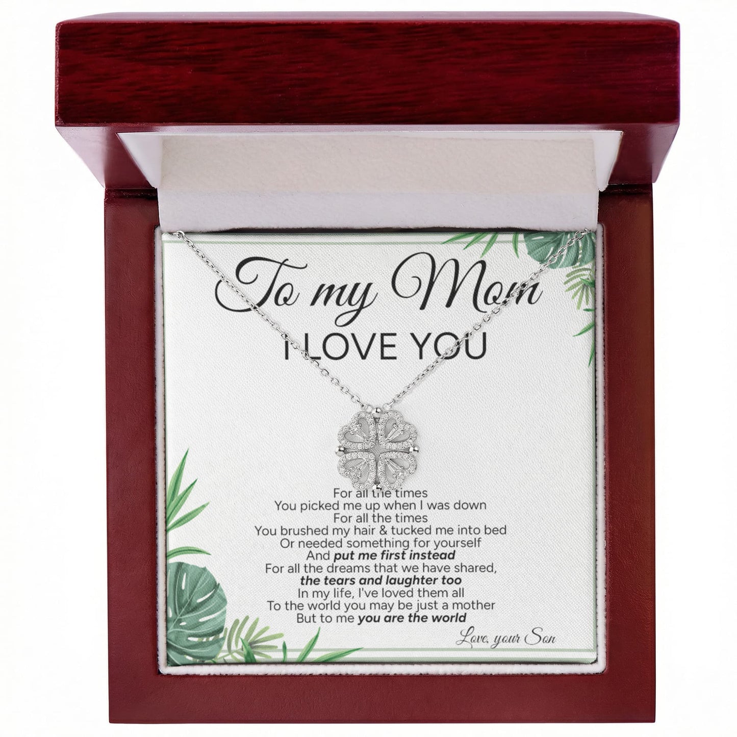 "To My Mom" - Magnetic Hearts Necklace | Forever Your Little Boy
