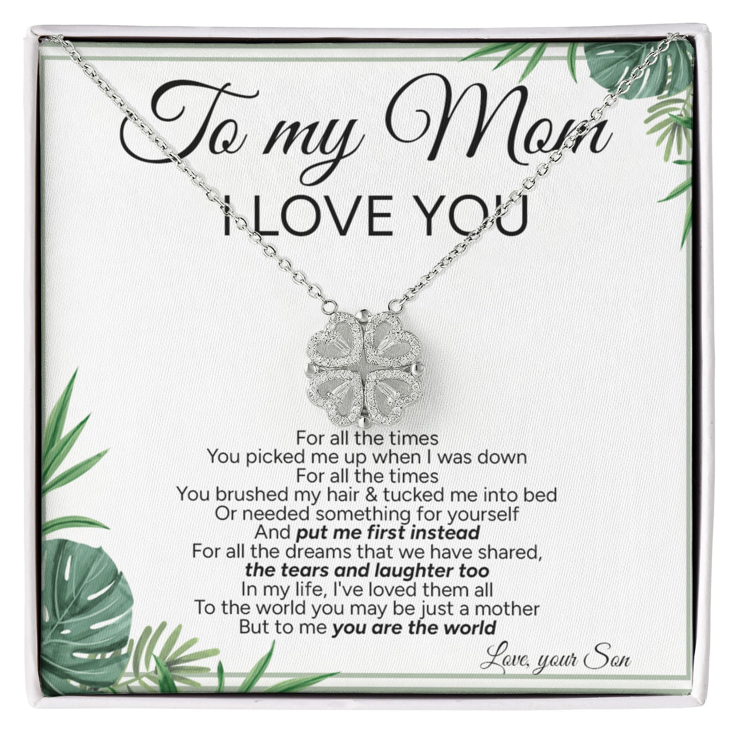 "To My Mom" - Magnetic Hearts Necklace | Forever Your Little Boy