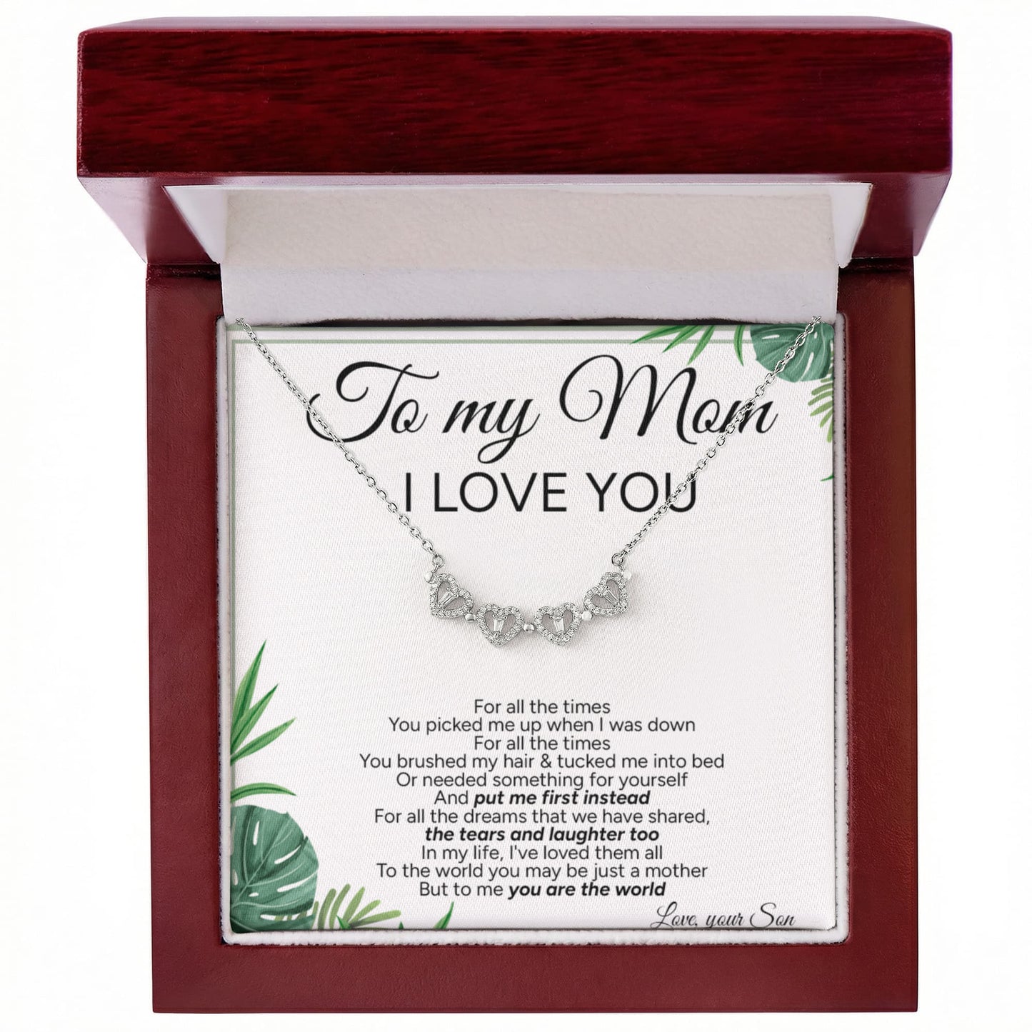 "To My Mom" - Magnetic Hearts Necklace | Forever Your Little Boy