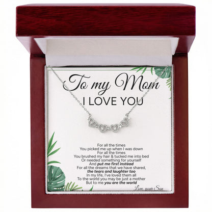 "To My Mom" - Magnetic Hearts Necklace | Forever Your Little Boy