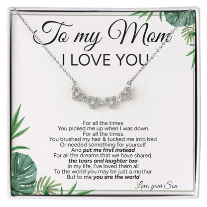 "To My Mom" - Magnetic Hearts Necklace | Forever Your Little Boy