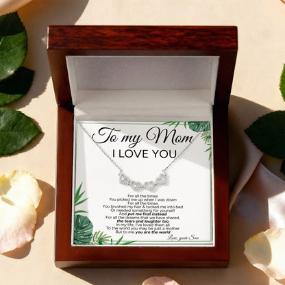 "To My Mom" - Magnetic Hearts Necklace | Forever Your Little Boy
