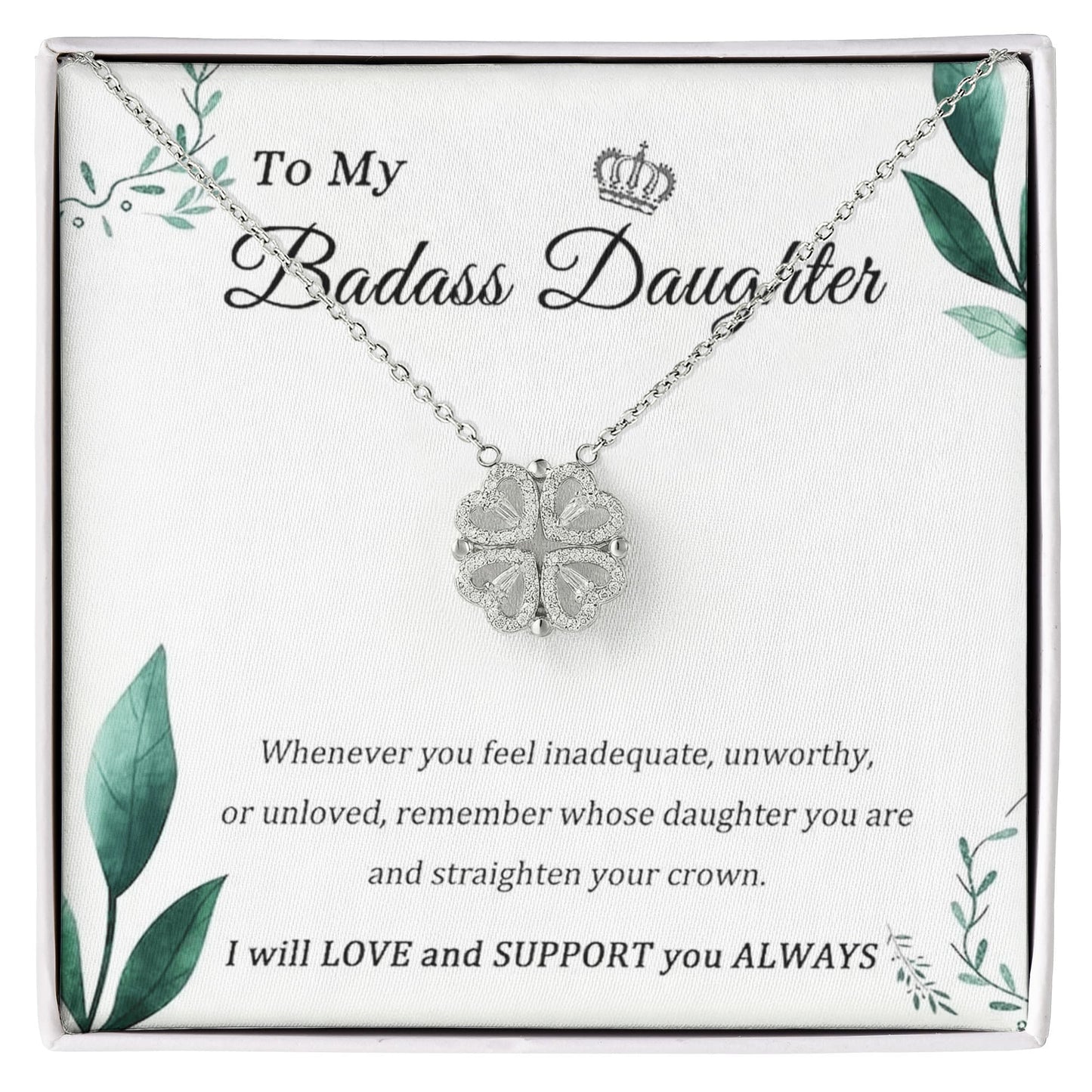 "To My Daughter" - Magnetic Hearts Necklace | Straighten Your Crown