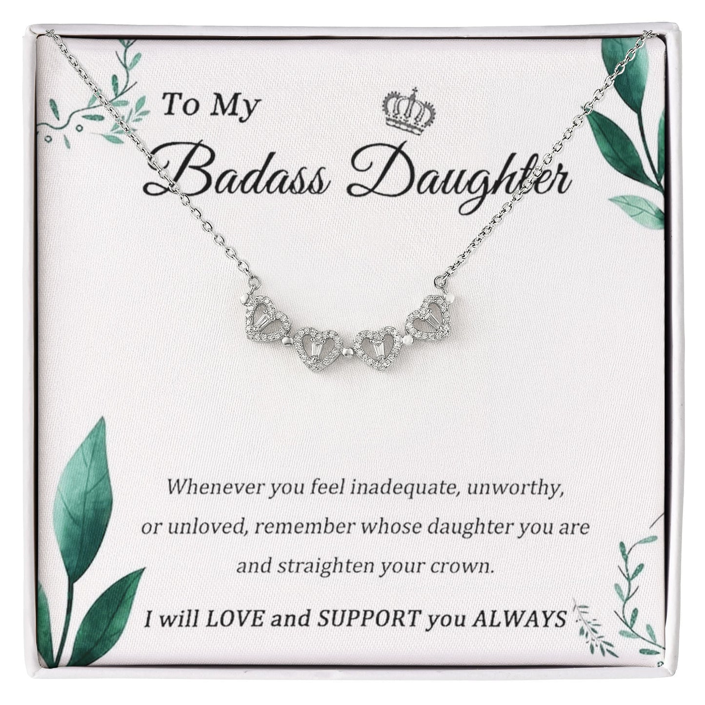 "To My Daughter" - Magnetic Hearts Necklace | Straighten Your Crown