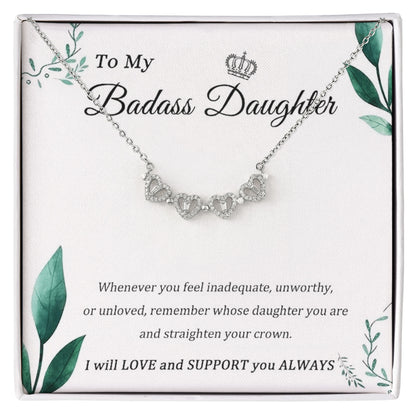 "To My Daughter" - Magnetic Hearts Necklace | Straighten Your Crown