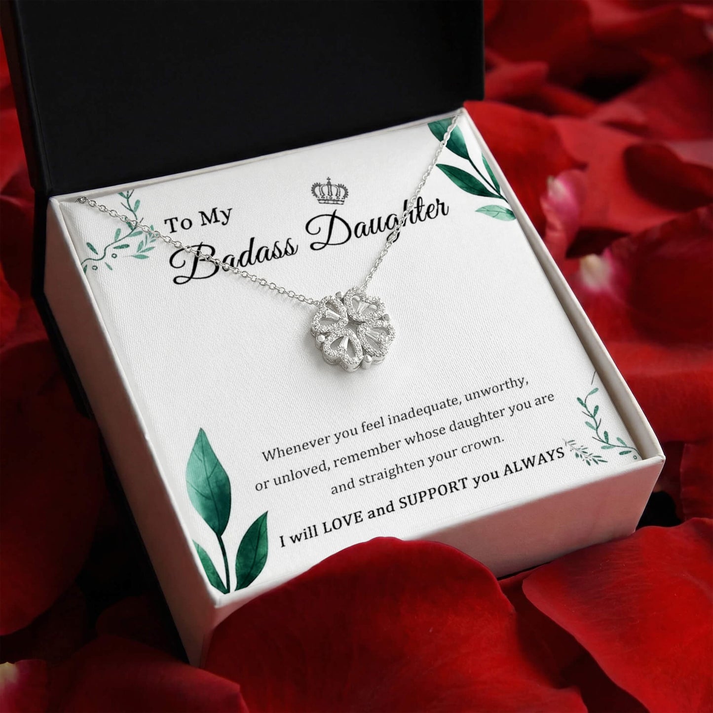 "To My Daughter" - Magnetic Hearts Necklace | Straighten Your Crown