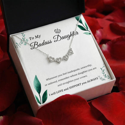 "To My Daughter" - Magnetic Hearts Necklace | Straighten Your Crown