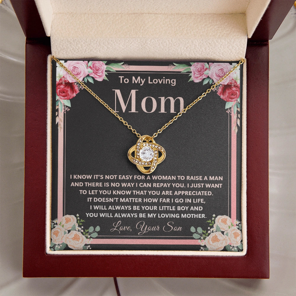 "To My Loving Mom" - Love Knot Necklace | Forever Your Little Boy
