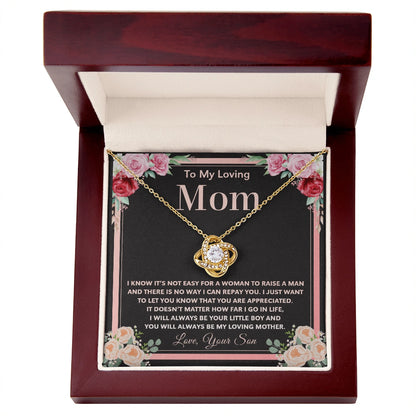 "To My Loving Mom" - Love Knot Necklace | Forever Your Little Boy