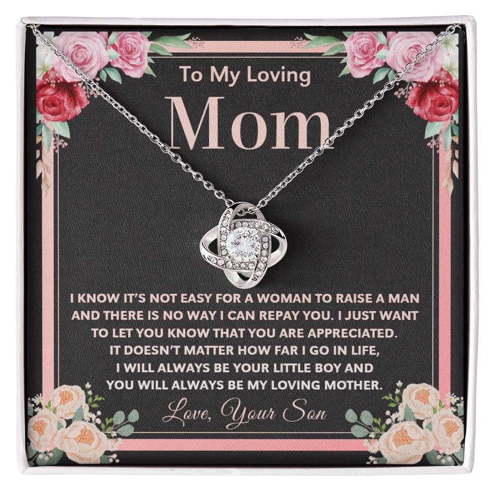 "To My Loving Mom" - Love Knot Necklace | Forever Your Little Boy