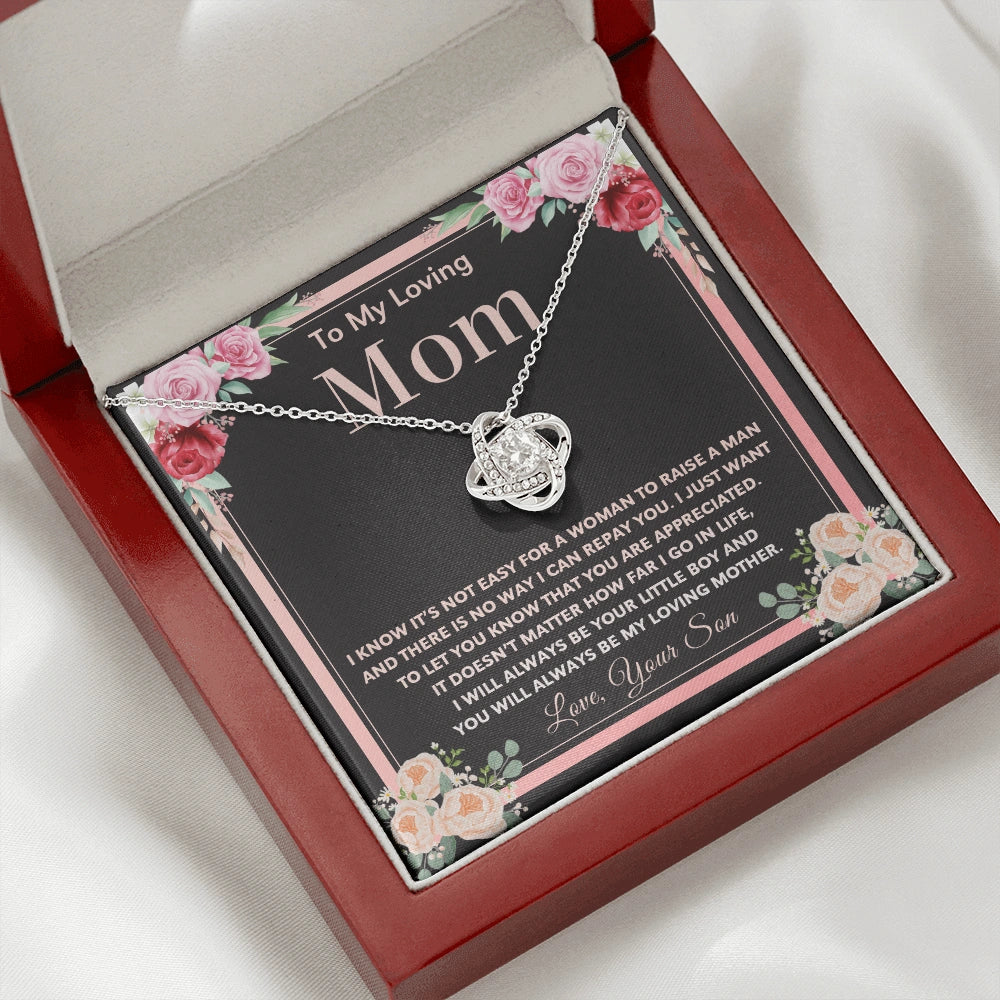 "To My Loving Mom" - Love Knot Necklace | Forever Your Little Boy