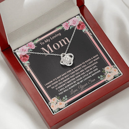 "To My Loving Mom" - Love Knot Necklace | Forever Your Little Boy