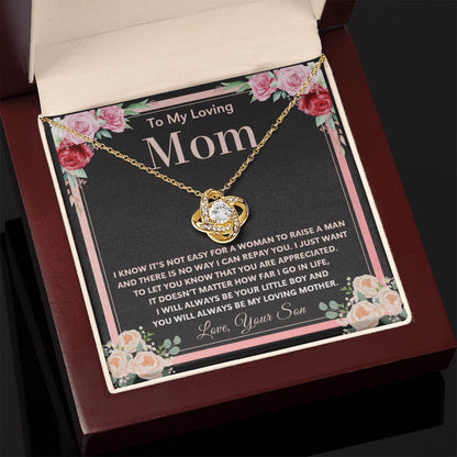 "To My Loving Mom" - Love Knot Necklace | Forever Your Little Boy