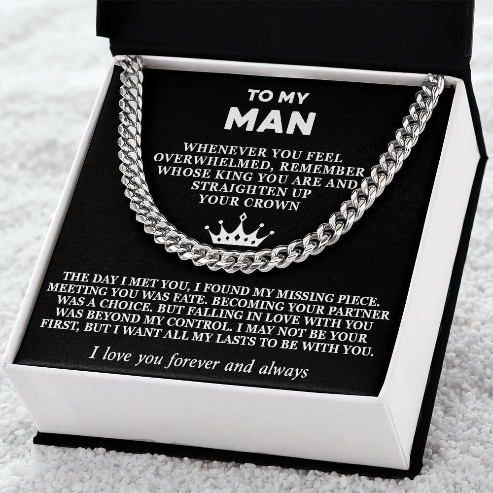 "To My Man" - Cuban Link Chain Necklace | Straighten Your Crown