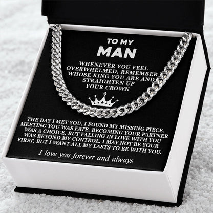 "To My Man" - Cuban Link Chain Necklace | Straighten Your Crown