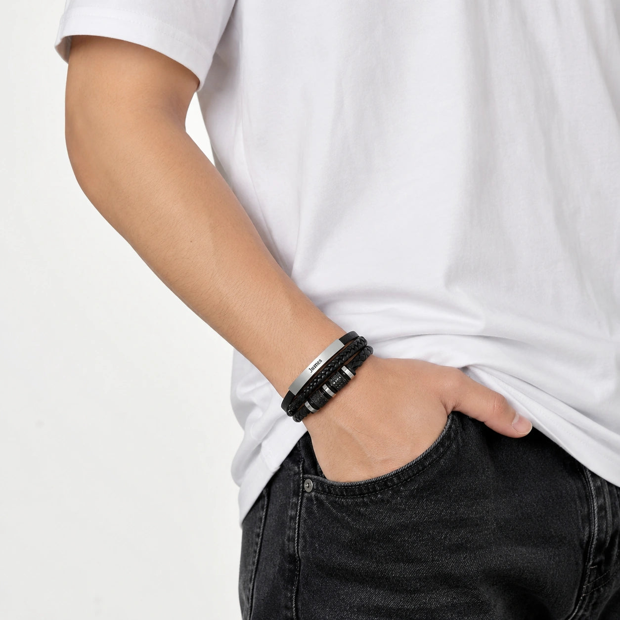"To My Son" - Personalized Leather Bracelet | I Believe In You