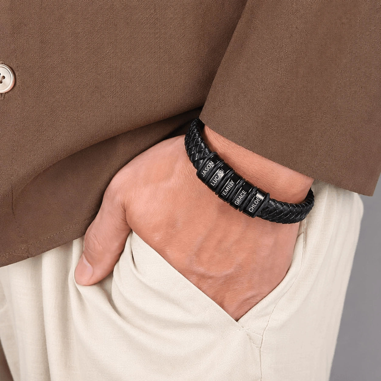 "To the Best Dad in the World" - Personalized Leather Style Bracelet | Holds Us Together