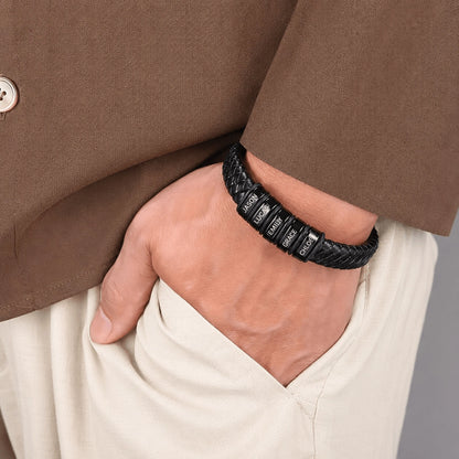 "To the Best Dad in the World" - Personalized Leather Style Bracelet | Holds Us Together