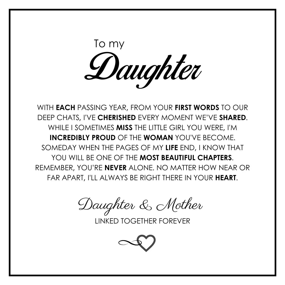 "To My Daughter" - Infinity Heart Bracelet | Linked Together Forever