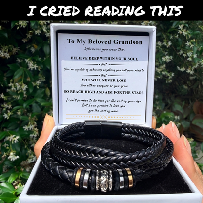 To My Grandson – "I Love You Forever" Bracelet Set