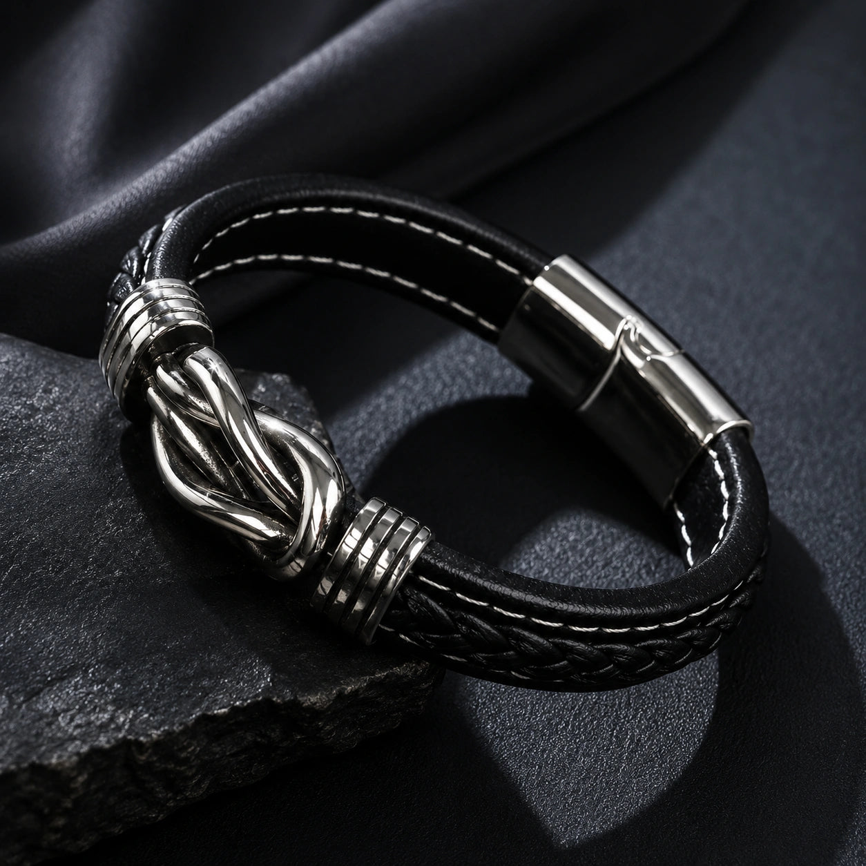 "A Mi Hijo" - Pulsera Personalizada de Cuero de Microfibra con Nudo Infinito | Unidos Para Siempre