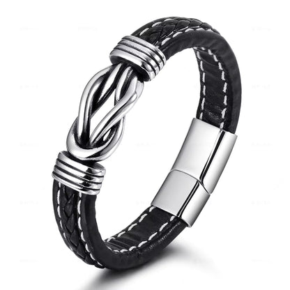 "A Mi Hijo" - Pulsera Personalizada de Cuero de Microfibra con Nudo Infinito | Unidos Para Siempre