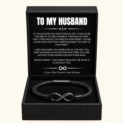 "To My Husband" - Infinity Personalized Bracelet | Through My Eyes
