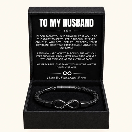 "To My Husband" - Infinity Personalized Bracelet | Through My Eyes