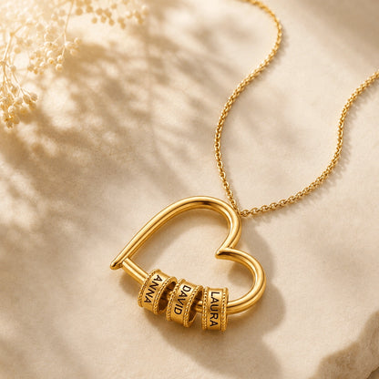 "To My Wife" - Personalized Heart Pendant Necklace | Heart Of The Family