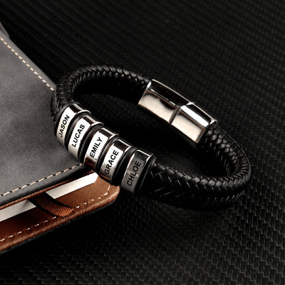 "To the Best Dad in the World" - Personalized Leather Style Bracelet | Holds Us Together
