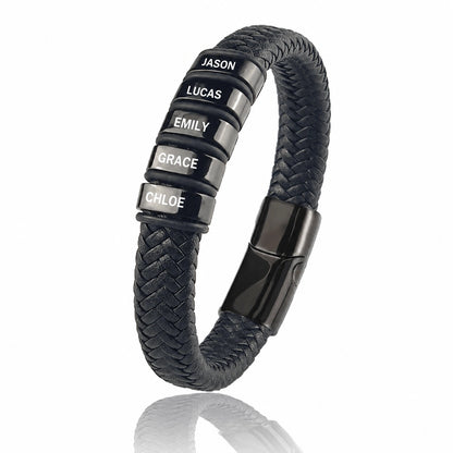 "To the Best Dad in the World" - Personalized Leather Style Bracelet | Holds Us Together