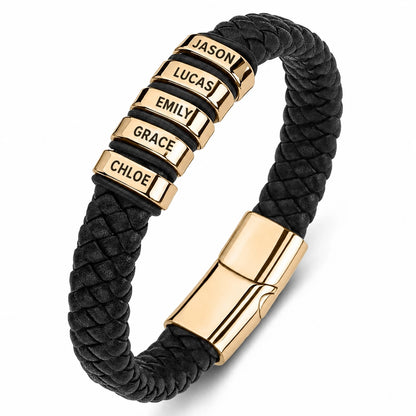 "To the Best Dad in the World" - Personalized Leather Style Bracelet | Holds Us Together