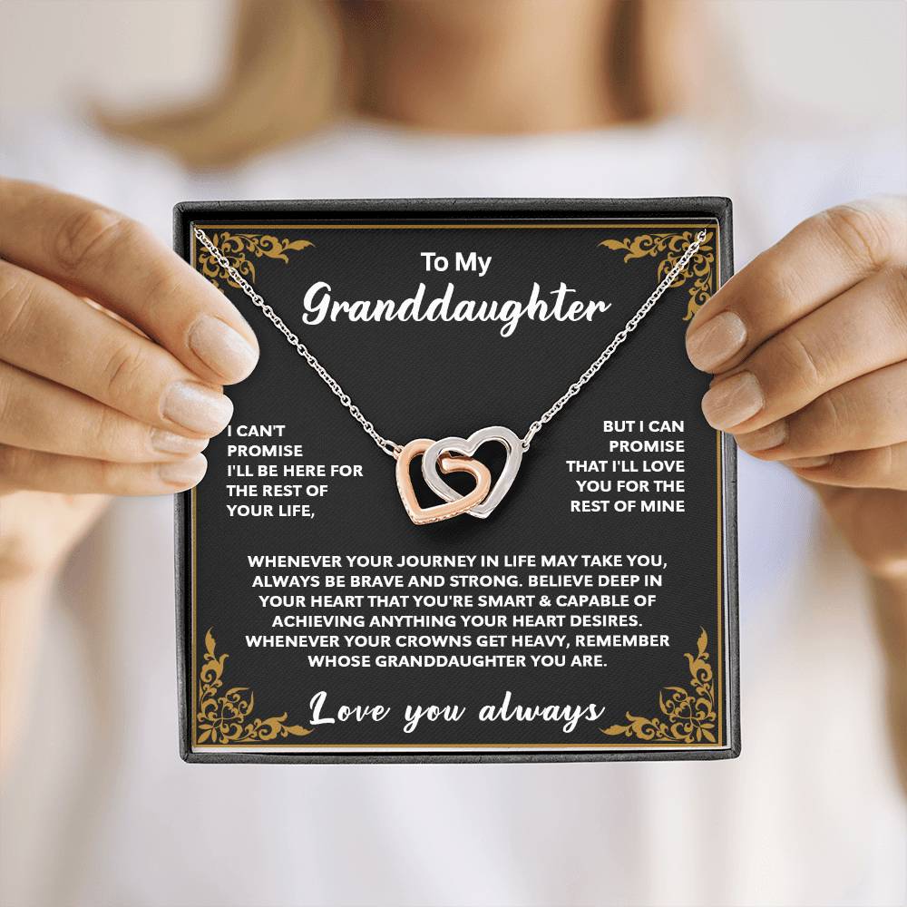 To My Granddaughter – Interlocking Hearts Necklace