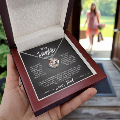 "To My Daughter" - Crown Pendant Necklace | Always Your Protector