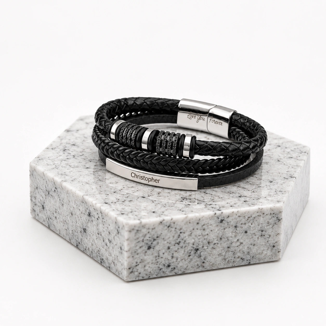 "To My Son" - Personalized Leather Bracelet | I Believe In You