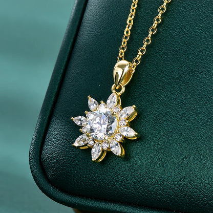 Sunflower Moissanite Necklace