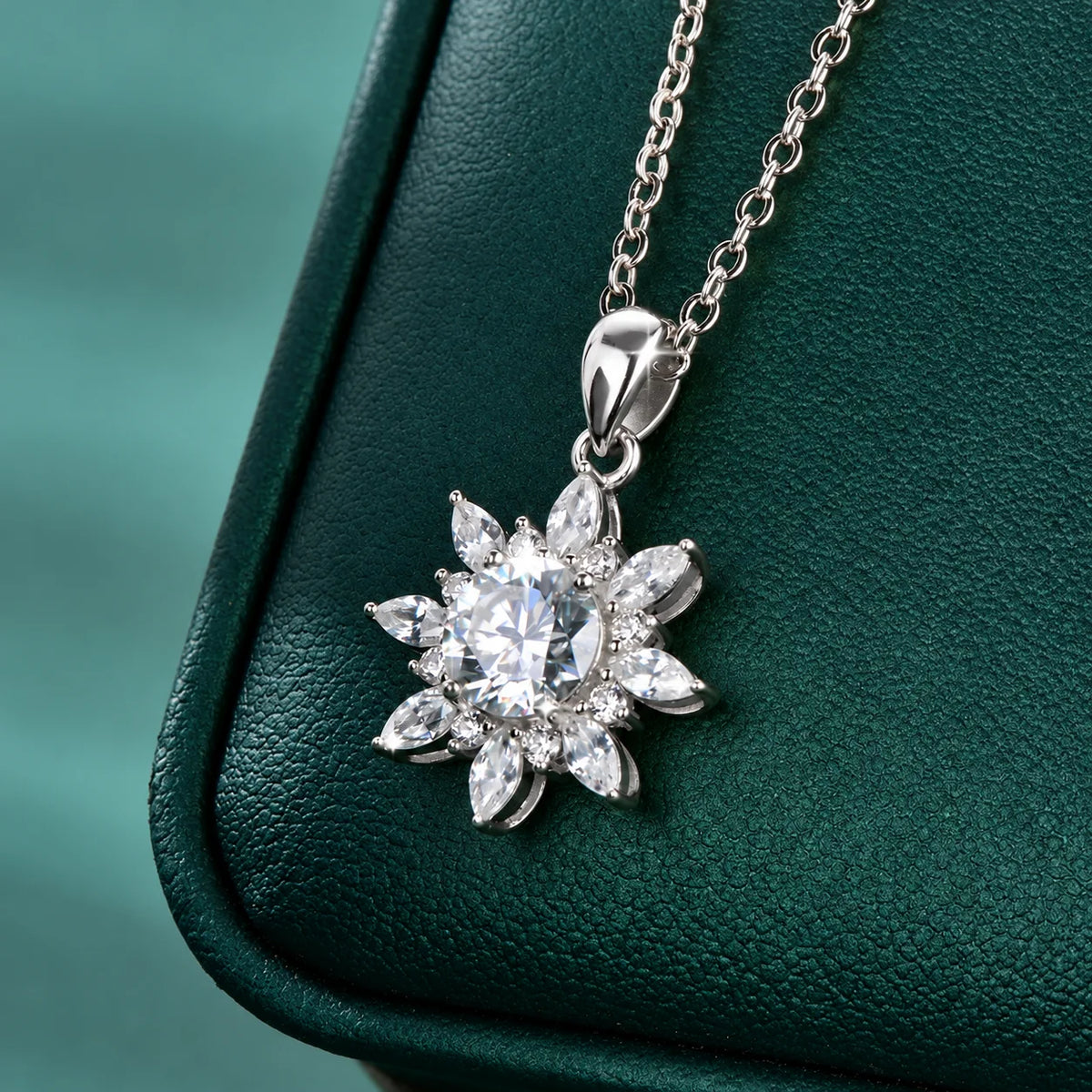 Sunflower Moissanite Necklace