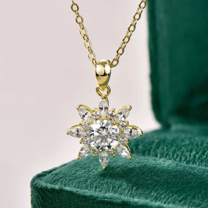 Sunflower Moissanite Necklace