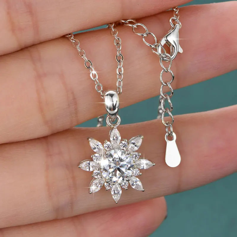 Sunflower Moissanite Necklace