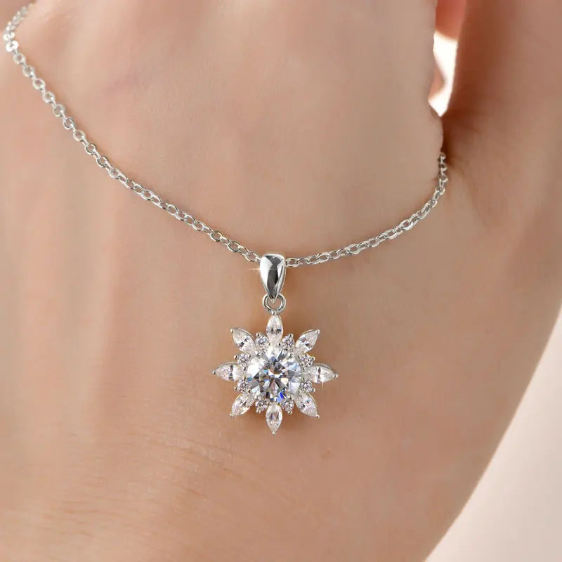 Sunflower Moissanite Necklace