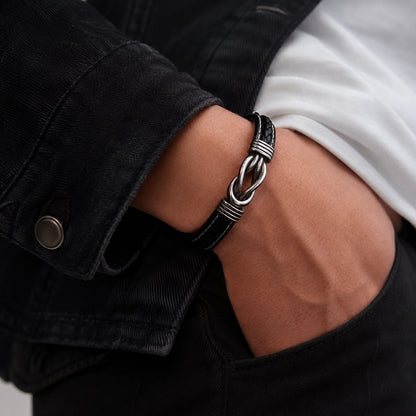 "A Mi Hijo" - Pulsera Personalizada de Cuero de Microfibra con Nudo Infinito | Unidos Para Siempre