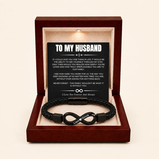 "To My Husband" - Infinity Personalized Bracelet | Through My Eyes