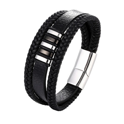 "To My Son" - Personalized Bead Cluster Leather Bracelet | A Piece Of Me