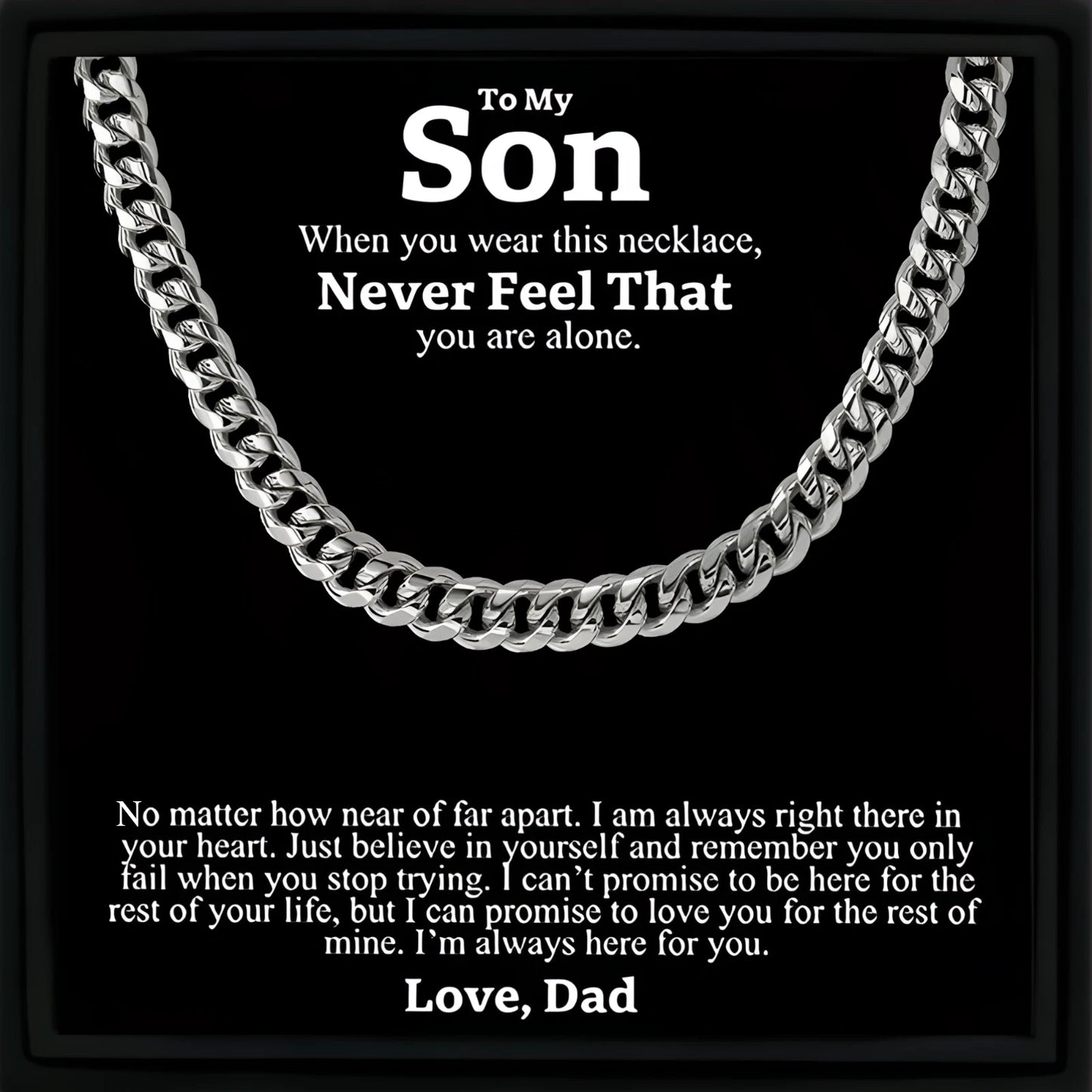 "To My Son" - Cuban Link Chain Necklace | A Father's Promise