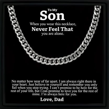"To My Son" - Cuban Link Chain Necklace | A Father's Promise