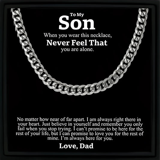 "To My Son" - Cuban Link Chain Necklace | A Father's Promise