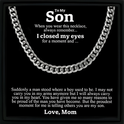 "To My Son" - Cuban Link Chain Necklace | My Proudest Moment