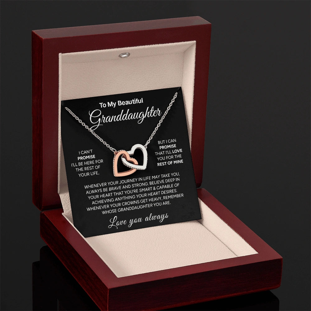 "To My Beautiful Granddaughter" - Interlocking Hearts Necklace | Brave & Strong